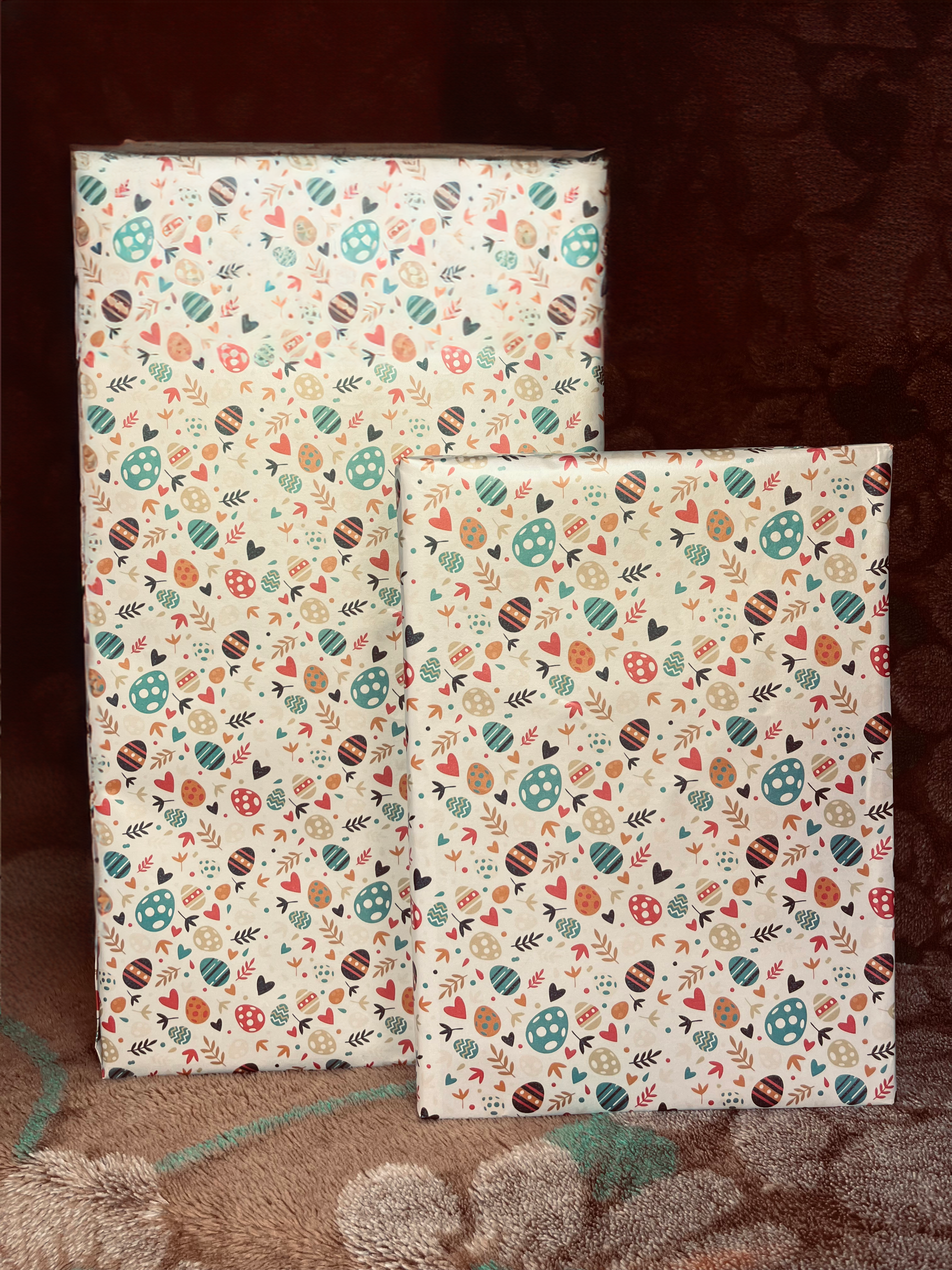 Off-white gift wrap with satin ribbon – elegant anniversary or wedding present