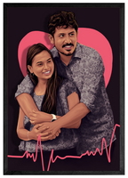 Personalized couple portrait gift with aesthetic wall art – unique anniversary idea