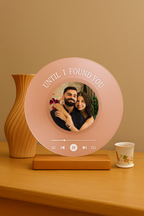 Personalized Vinyl Music Plaque with Couple Photo and Custom Song Title – Until I Found You