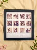 Custom square frame displaying couple memories – unique wedding or birthday gift