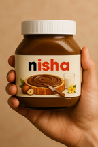 Personalized Nutella jar with custom name label

