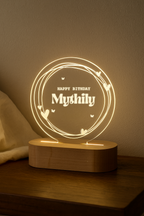 Glowing Circle Lamp with Custom Name