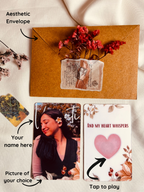 Back of MelodyTap wallet card showing NFC heart symbol – custom song gift for couples