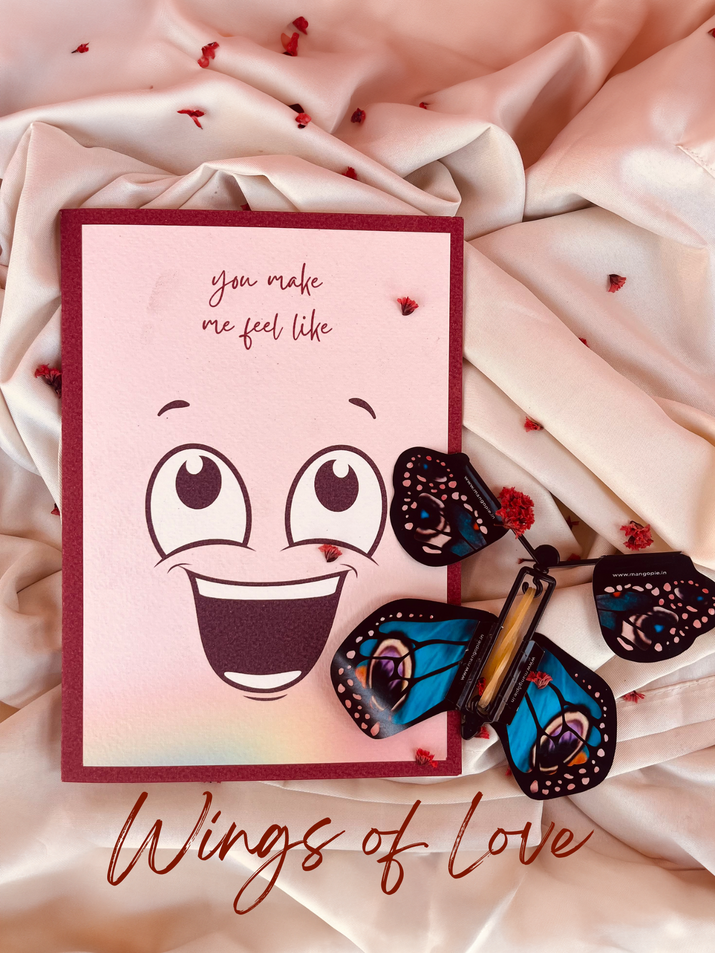 Butterfly pop-up greeting card in open flutter – magical surprise gift