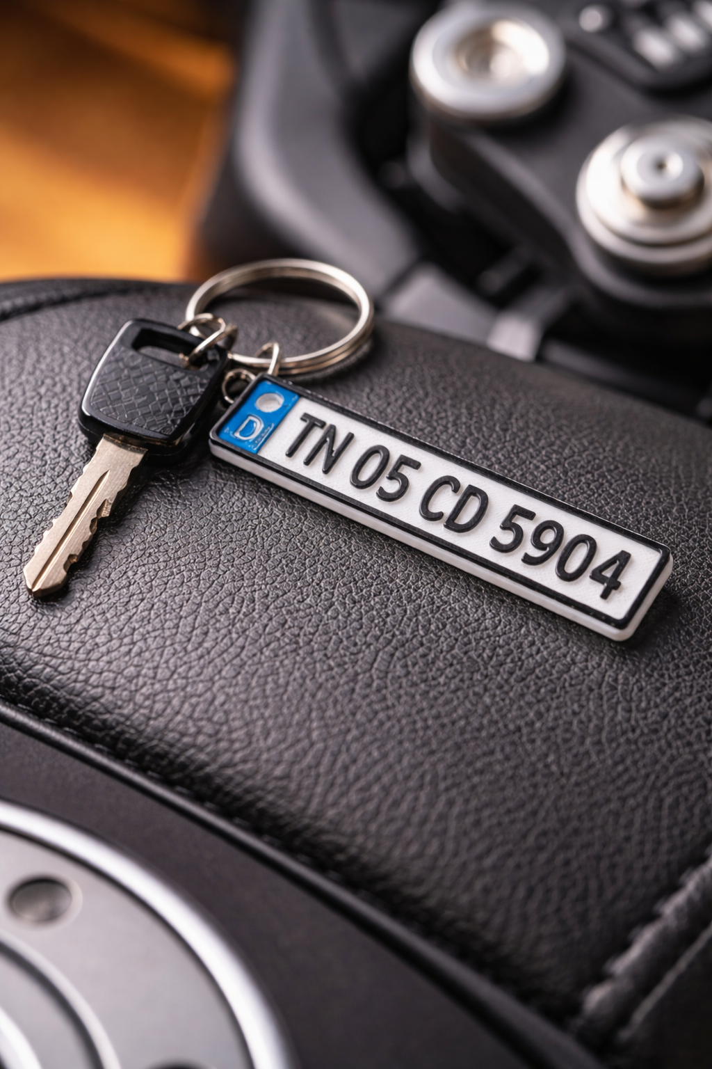 Personalized Bike Number Plate Keychain
