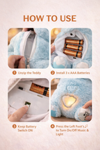 Breathing Teddy Bear with Soft Glow Light