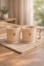 Elegant Mini Heart Mug Set for Couples