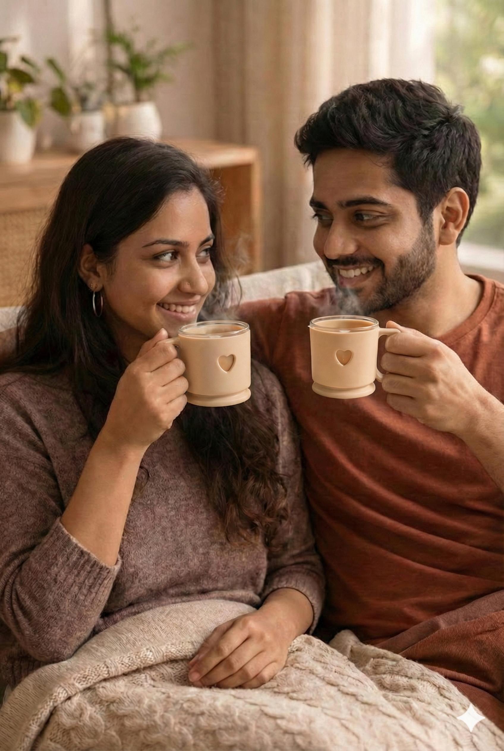 Elegant Mini Heart Mug Set for Couples