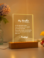 The Goodnight Letter Lamp – personalized engraved acrylic plaque with warm light