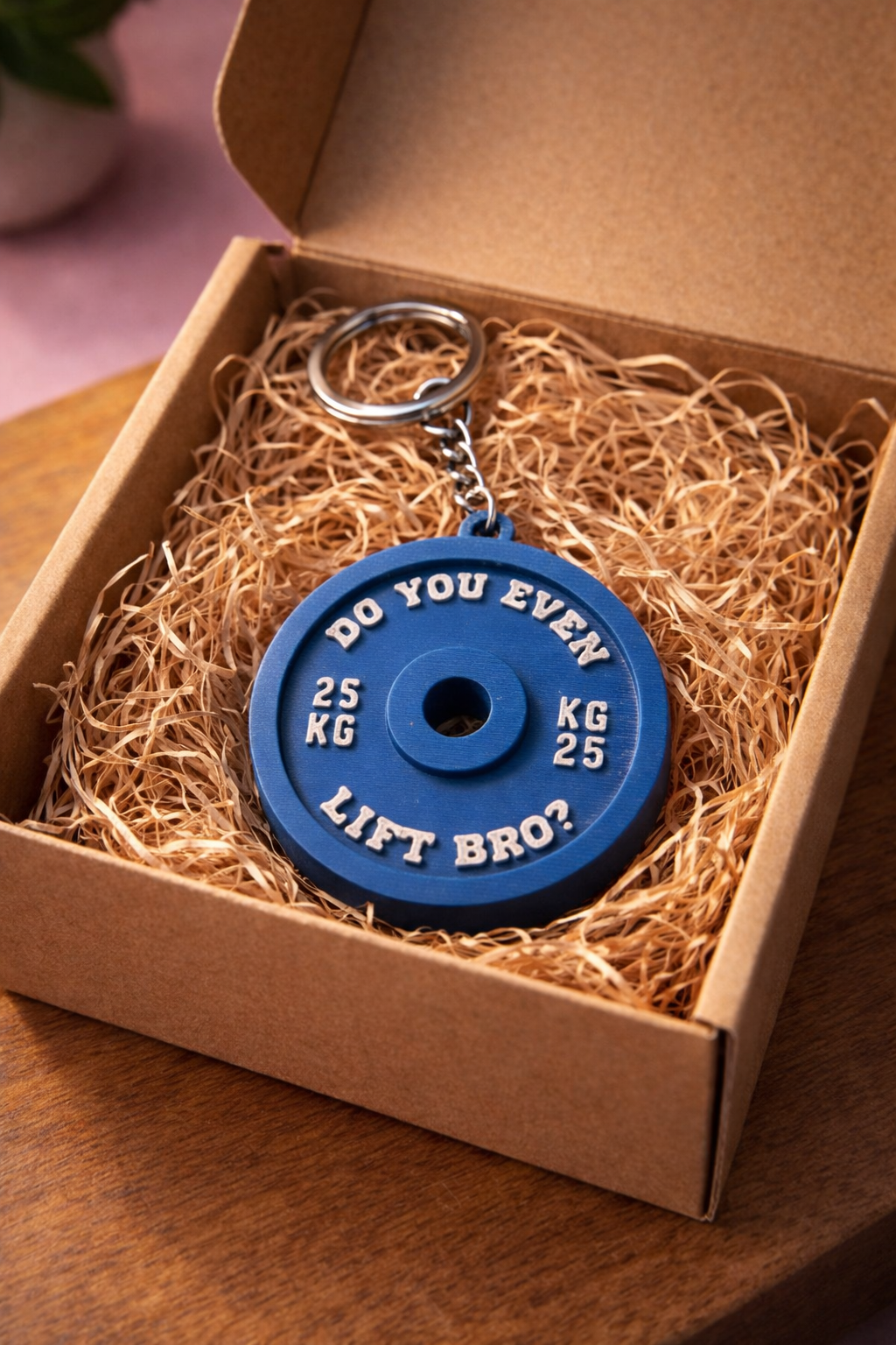 Personalized Gym PR Weight Plate Keychain