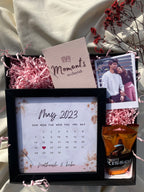 Personalized anniversary hamper with custom date frame