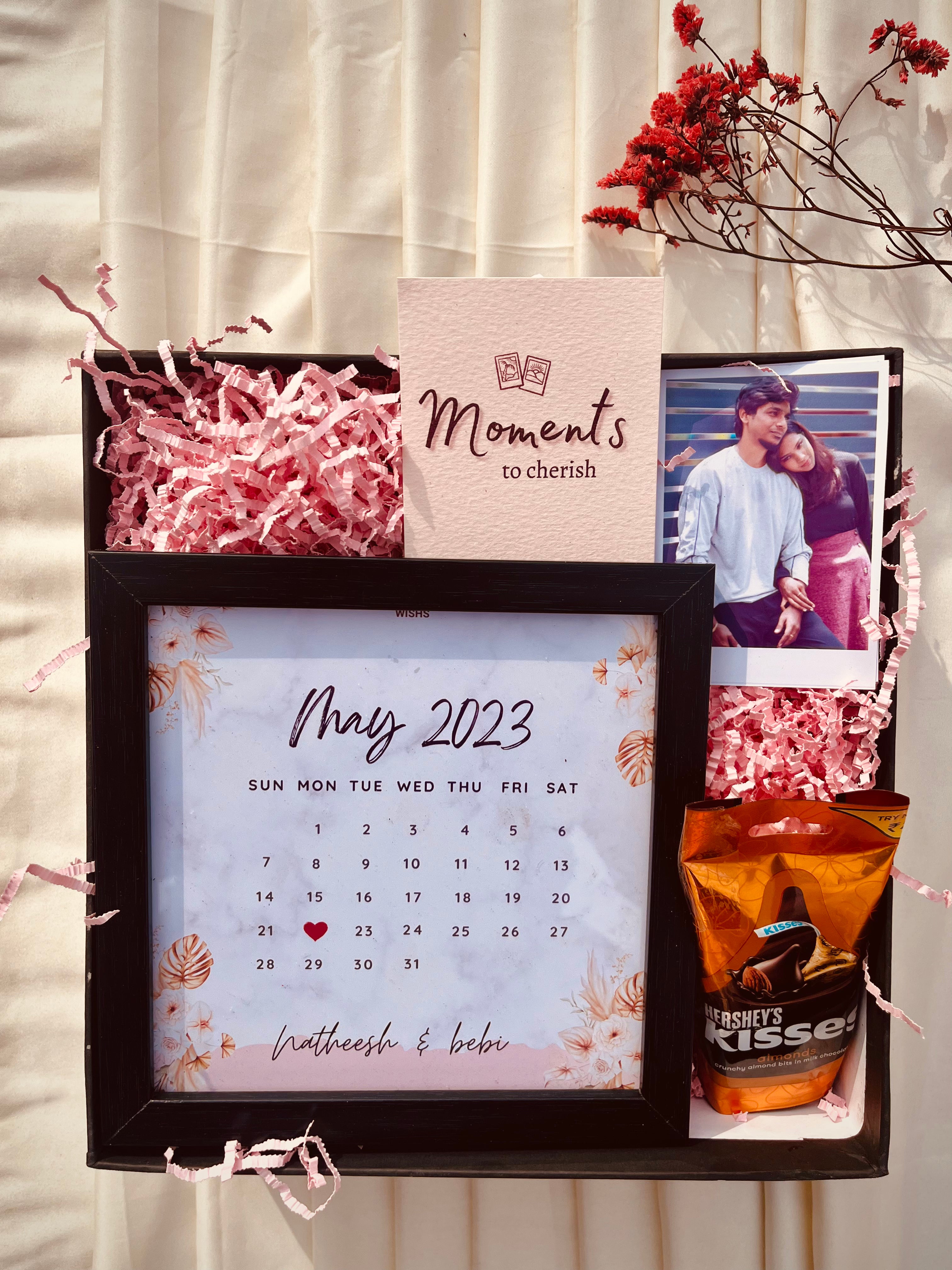 Custom couple photo frame with four printed memories
