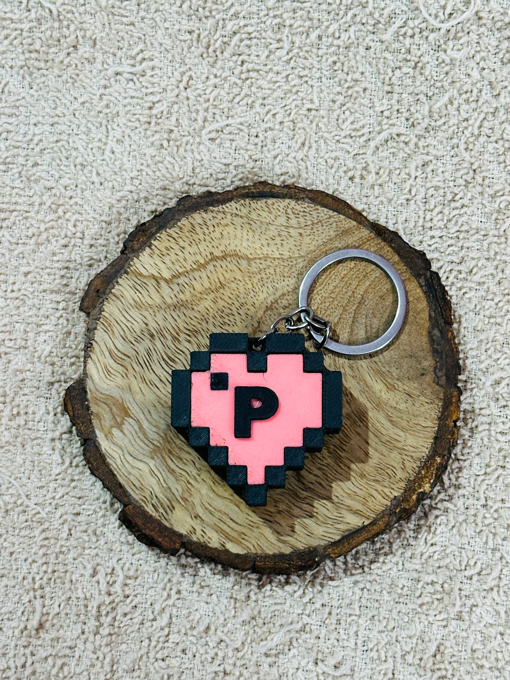 Pixel Heart Keychain | Minecraft