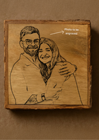 Laser engraved photo on wooden coaster

