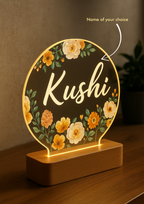 Birthday gift floral name lamp with LED light

