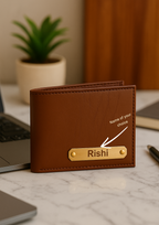 Customized Leather Wallet with Nameplate