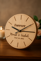 Rustic wooden wall clock with elegant design
