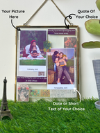 Customized metal photo frame with date and captions – unique gift