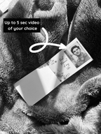 Close-up of custom flip book pages showing memorable frames – romantic keepsake