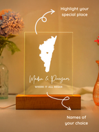 Where It All Began lamp with USB setup – romantic gift for couples