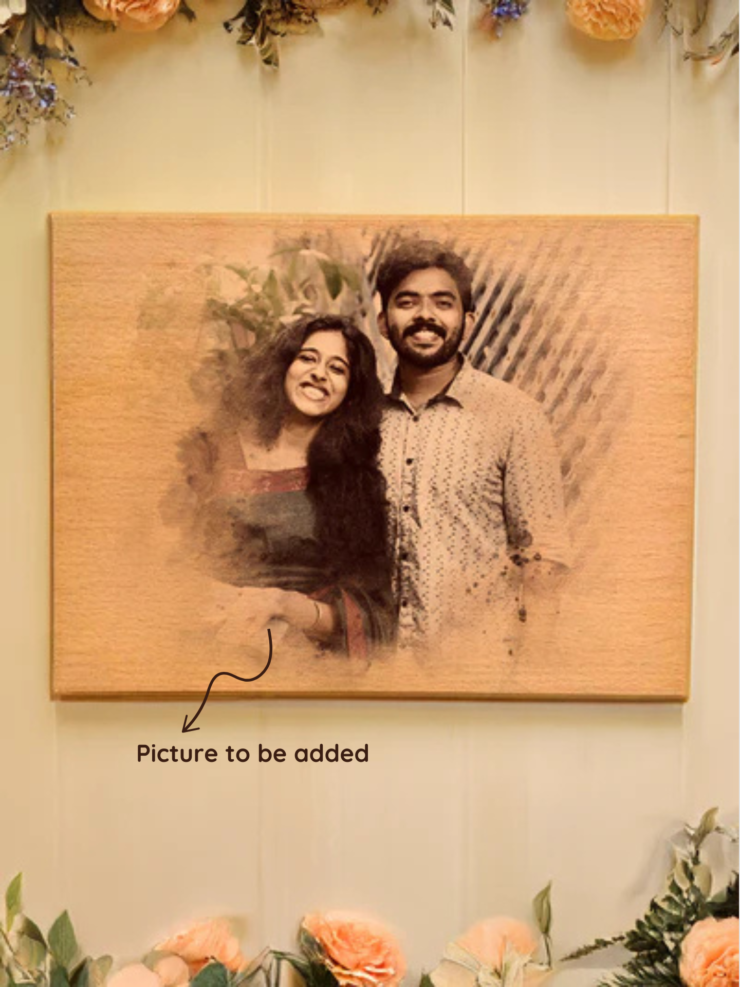 Artistic wooden table top with watercolor design – personalized gift