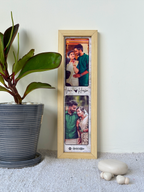 Long-sized frame with custom photo and names