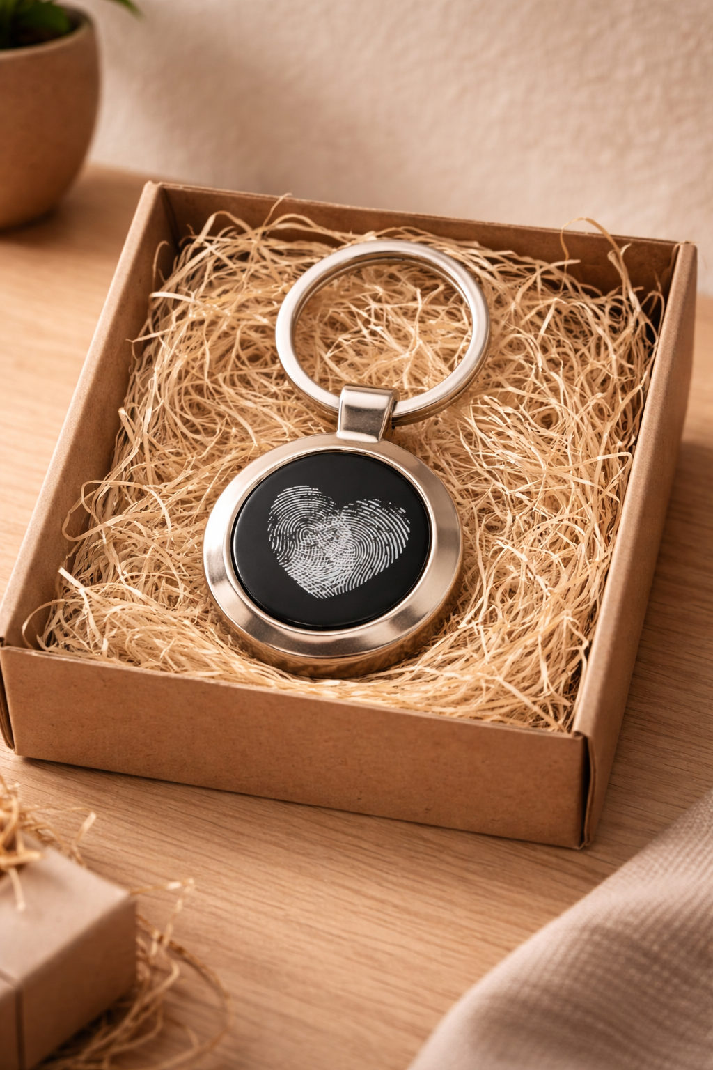 Forever Linked Thumbprint Keychain