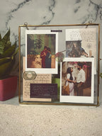 Customizable keepsake box with vintage letter and Polaroid prints