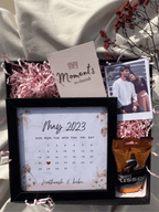 Personalized anniversary hamper with custom date frame