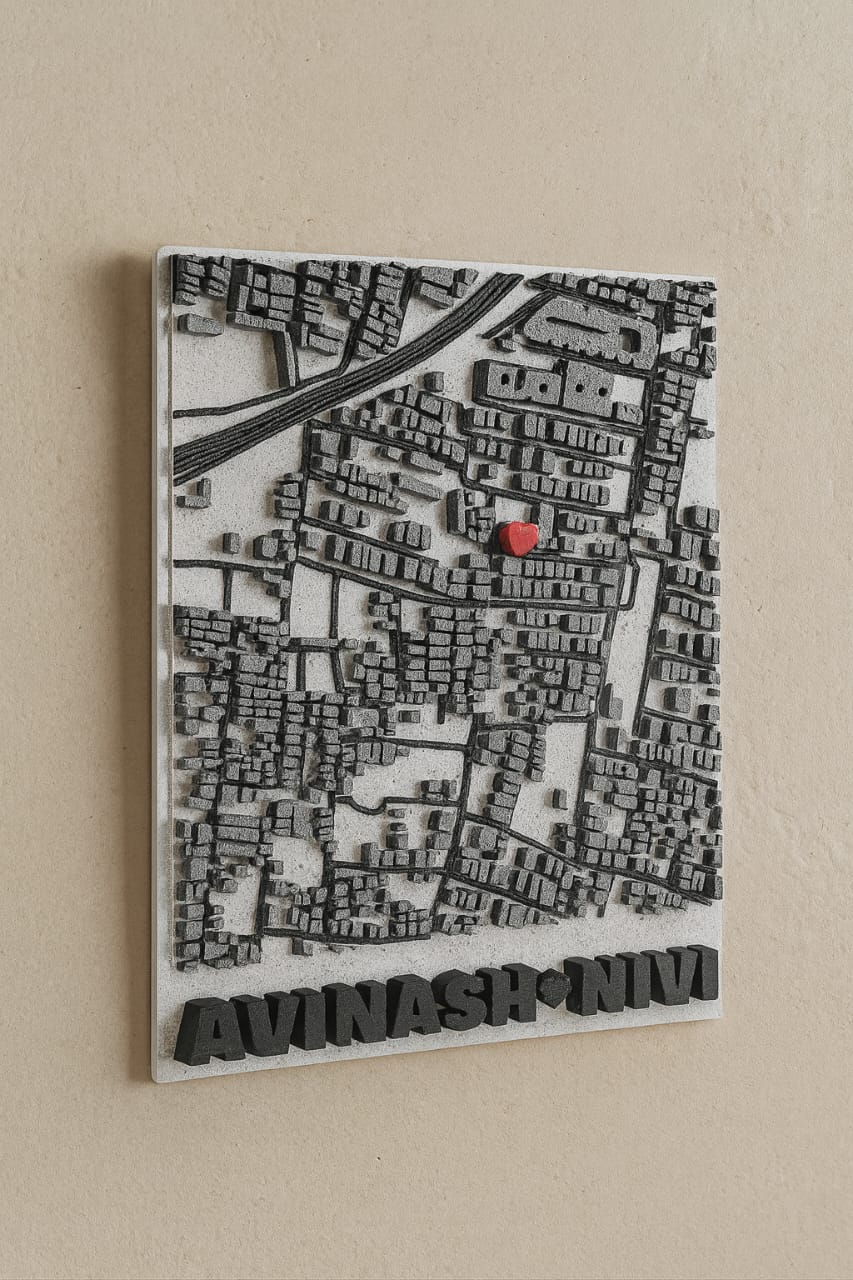 HeartPoint City Map – Personalized 3D City Location Board