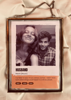 Personalized metal frame displaying picture and creative definition – home decor