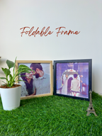Foldable frame with two personalized photos