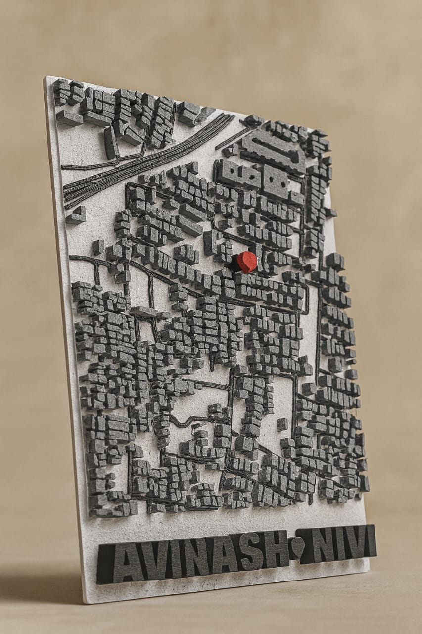 HeartPoint City Map – Personalized 3D City Location Board