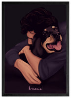 Custom illustrated portrait in stylish background frame – Wishs Portrait Box