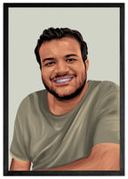 Custom illustrated portrait in stylish background frame – Wishs Portrait Box