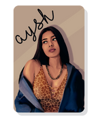 Personalized wallet card featuring Spotify code and portrait – music lover’s gift