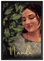 Custom illustrated portrait in stylish background frame – Wishs Portrait Box